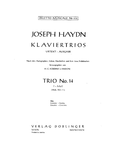 Piano Trio No. 14 in F minor, Hob. XV:f1