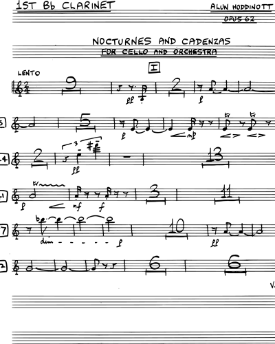 Nocturnes And Cadenzas Clarinet In Bb 1 Sheet Music By Alun Hoddinott