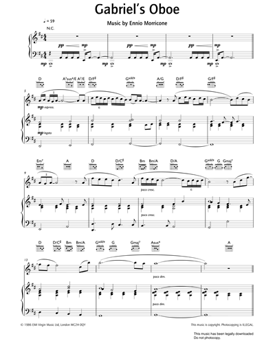 Gabriel's (from 'The Mission') Oboe & Piano Sheet Music by Ennio Morricone |