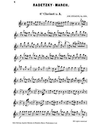 enthusiasm accumulate Souvenir Radetzky March, op. 228 Clarinet 1 in A Sheet Music by Johann Strauss I |  nkoda