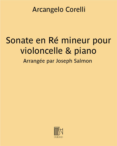 Sonate (en Ré mineur) pour violoncelle & piano