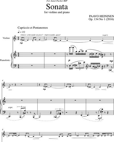 Sonata for Violin and Piano, op. 134 no. 1