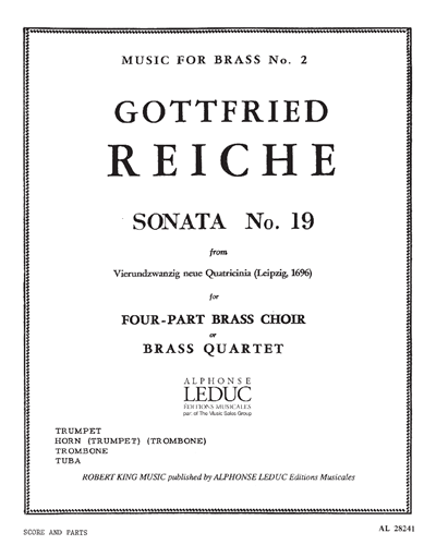 Sonata No. 19 (from "Vierundzwanzig neue Quatricinia", Leipzig, 1696)