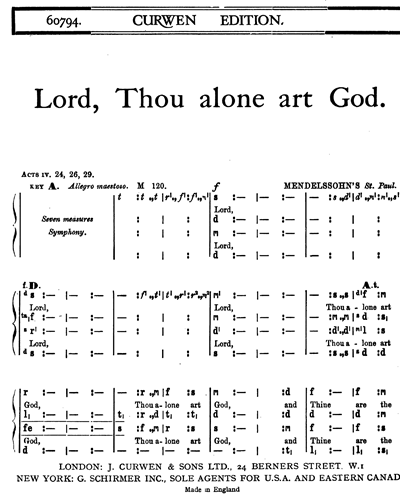 Lord, Thou alone art God