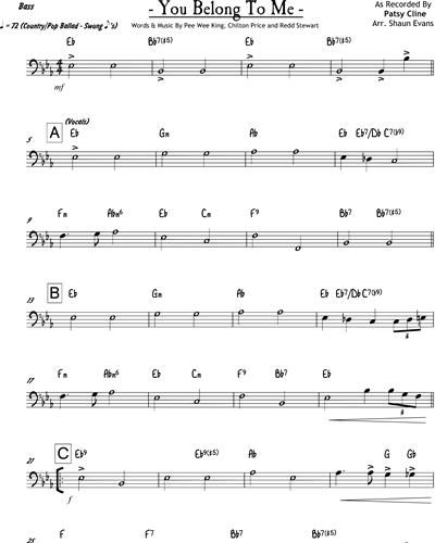 You Belong with Me: Low Brass & Woodwinds #2 - Bass Clef: Low Brass &  Woodwinds #2 - Bass Clef Part - Digital Sheet Music Download