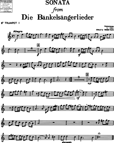 Sonata (from "Die Bänkelsängerlieder")