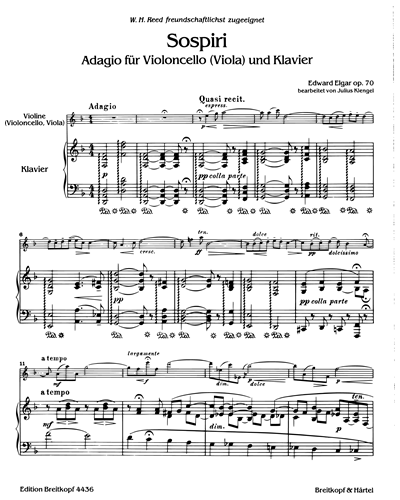 Sospiri op. 70 - Ausgabe für Violoncello (Viola) und Klavier