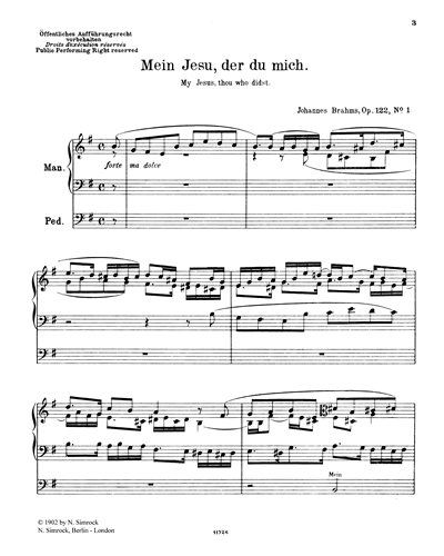Eleven Choral-Preludes, op. 122: Vol. 1
