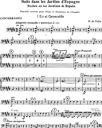 Nuits dans les jardins d'Espagne - Version pour piano et orchestre de chambre