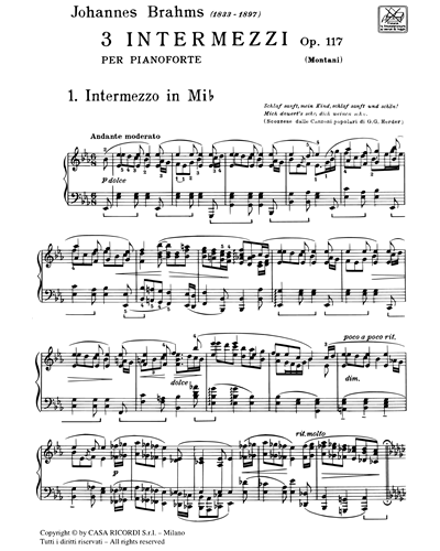 3 Intermezzi Op. 117 