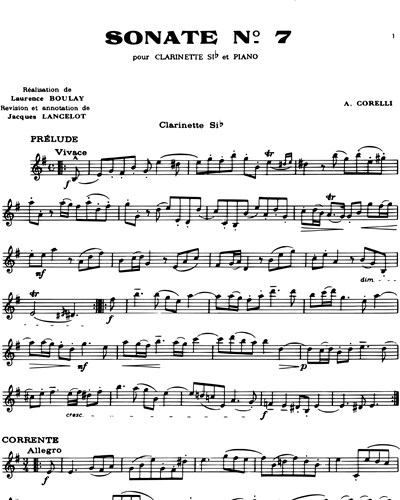 Sonate n. 7 pour clarinette et piano