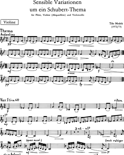 Sensible Variationen - On A Schubert Theme