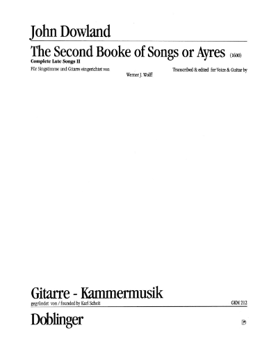 The Second Booke of Songs or Ayres
