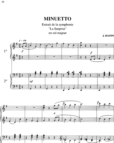 Minuetto (from Haydn's 'Surprise Symphony')