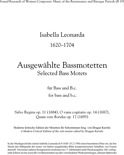 Selected Bass Motets