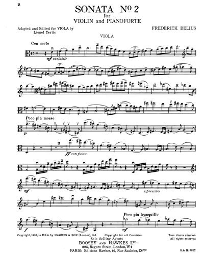 Violin Sonata No. 2 [Arranged for Viola & Piano]