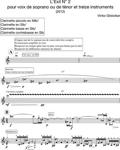 Clarinet/Clarinet in Eb/Bass Clarinet/Contrabass Clarinet