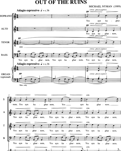 Mixed Chorus SATB & Organ (Optional)