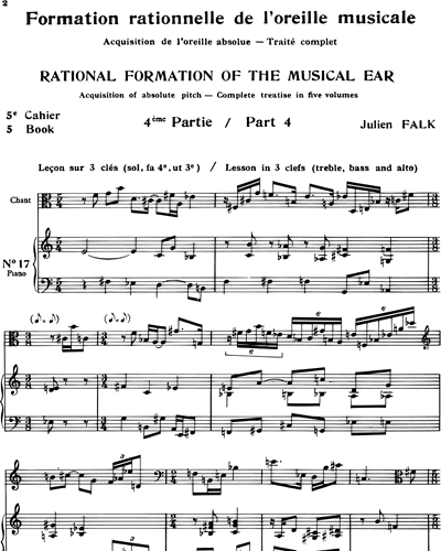 Formation rationnelle de l'oreille musicale, 5e Cahier