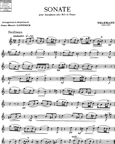 Sonate pour Saxophone Alto Mi b et Piano