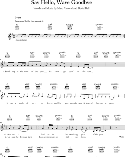 Love You Goodbye sheet music for voice, piano or guitar (PDF)