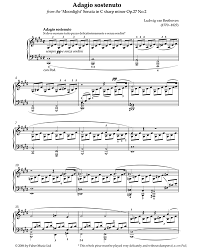 Adagio Sostenuto from the 'Moonlight' Sonata in C Sharp Minor