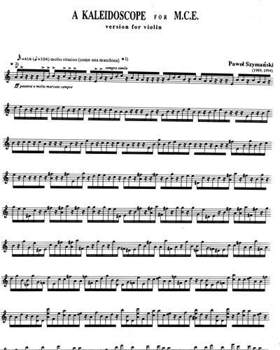 A Kaleidoscope for M.C.E. (Version for Violin)