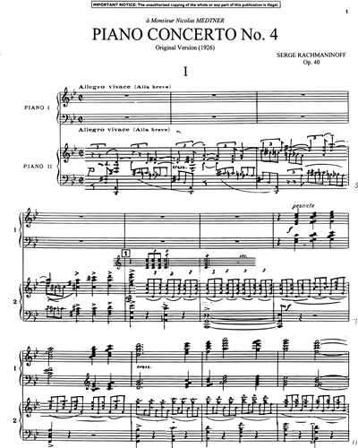 Piano Concerto No. 4 [Original Version] Sheet by Sergei Rachmaninoff | nkoda
