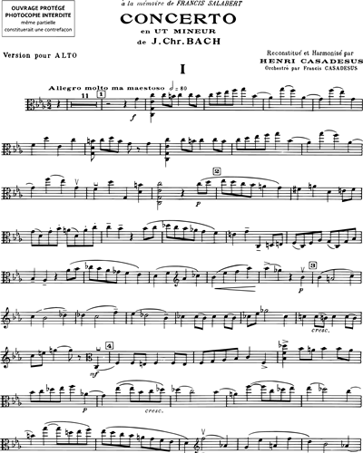 Concerto en Ut mineur - Pour alto & piano
