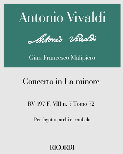 Concerto in La minore RV 497 F. VIII n. 7 Tomo 72