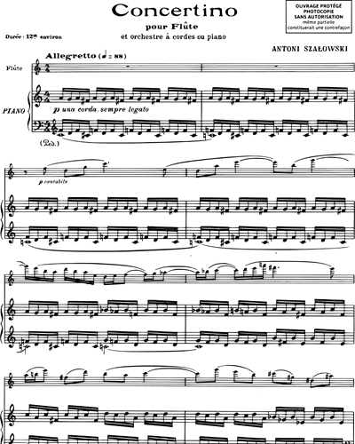 Concertino pour flute & orchestre a cordes (ou piano)