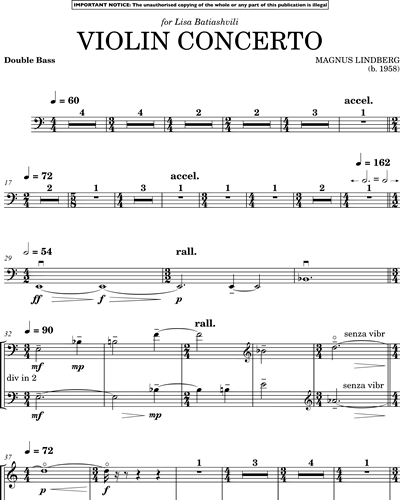 Violin Concerto No. 1 Double Bass Sheet Music by | nkoda