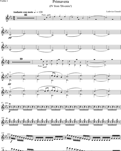 Primavera - Ludovico Einaudi + Sheet Score/Partition 