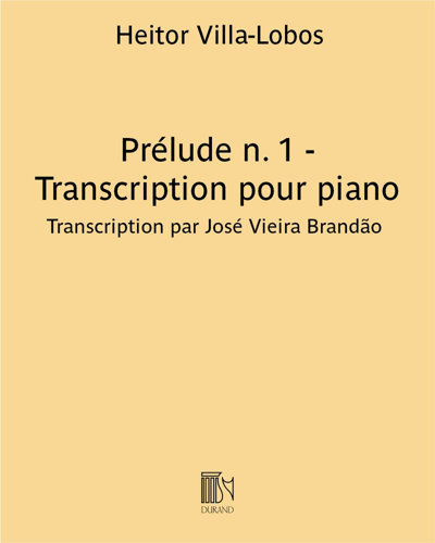 Prélude n. 1 (extrait des "Cinq Préludes") - Transcription pour piano