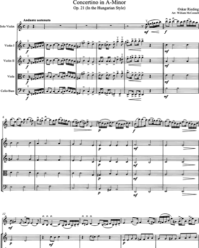 Concertino in A minor (in the Hungarian Style), Op. 21