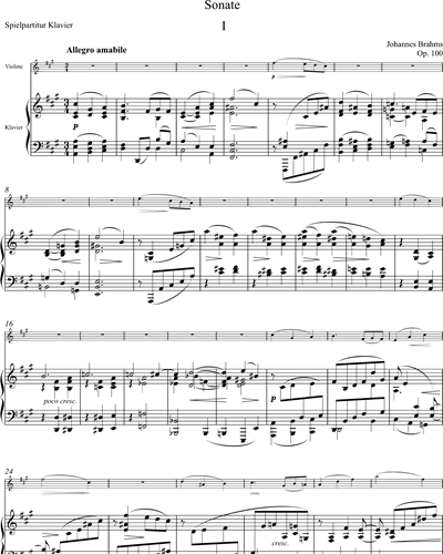 Sonata A Major for Piano and Violin, op. 100