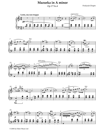 Mazurka in A Minor Op.17 No.4