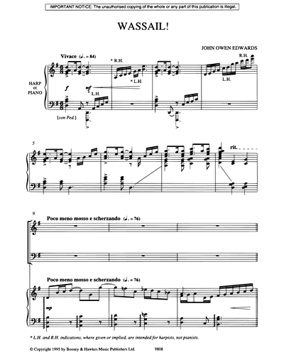 Mixed Chorus SATB & Harp & Piano (Alternative)