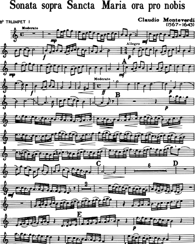 Sonata sopra Sancta Maria ora pro nobis (from "The Vespers" of 1610)