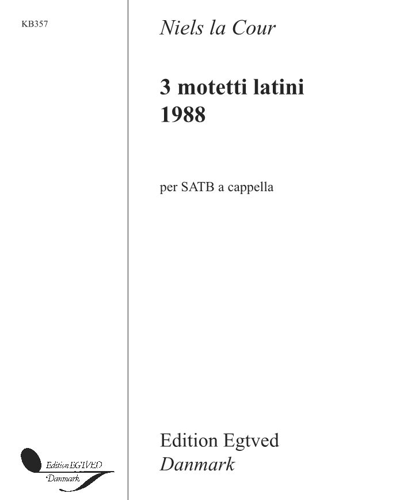 3 Mottetti latini 1988