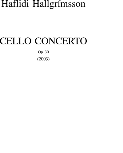 Cello Concerto, Op. 30