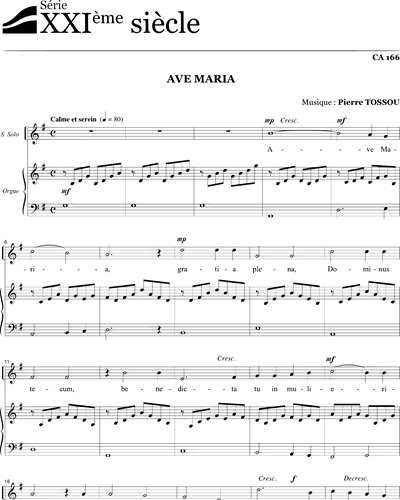 Ave Maria - Tossou - SATB piano