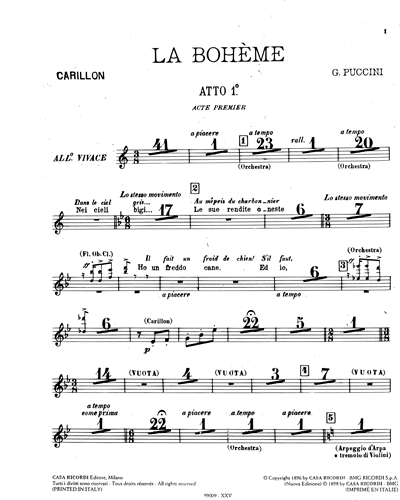La Bohème - Riduzione per piccola orchestra