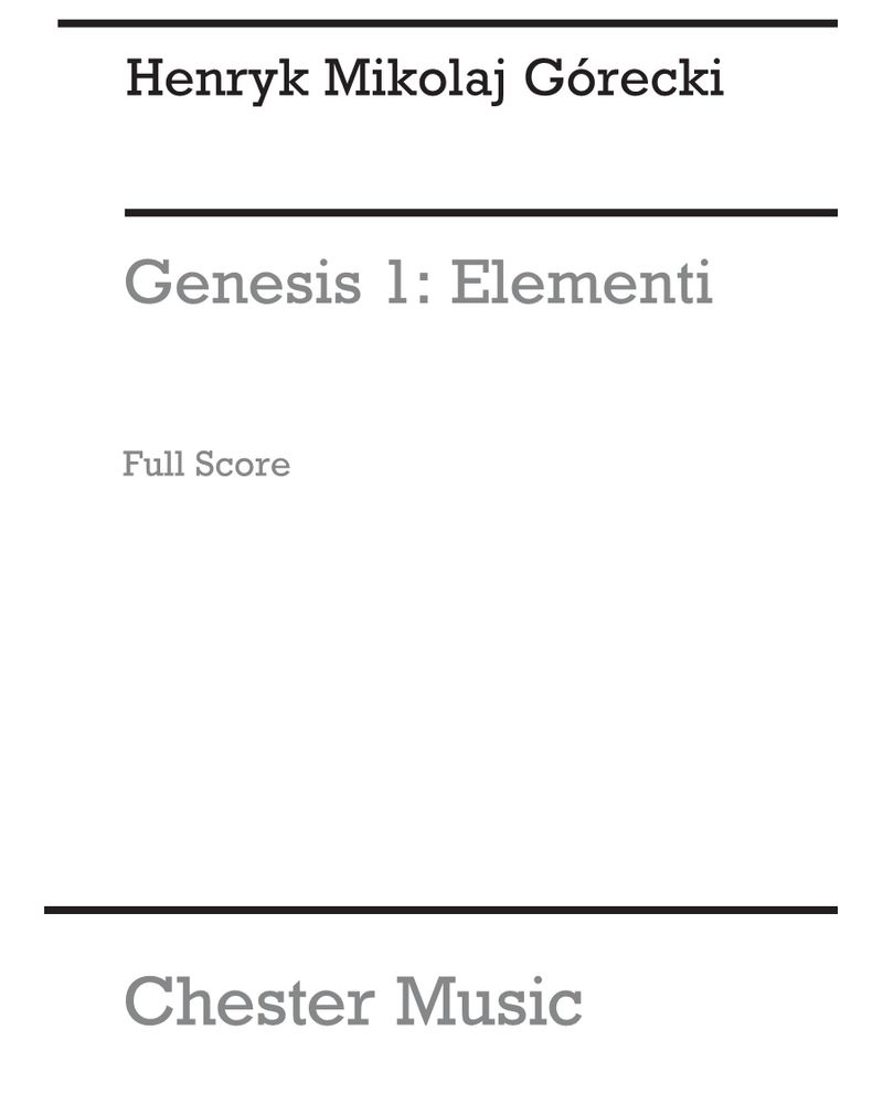 Genesis I, Op. 19 No. 1