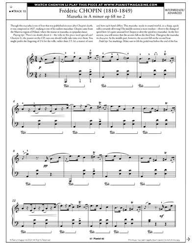Mazurka in A minor Op.68 No.2