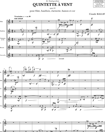 Quintette à vent Op. 10