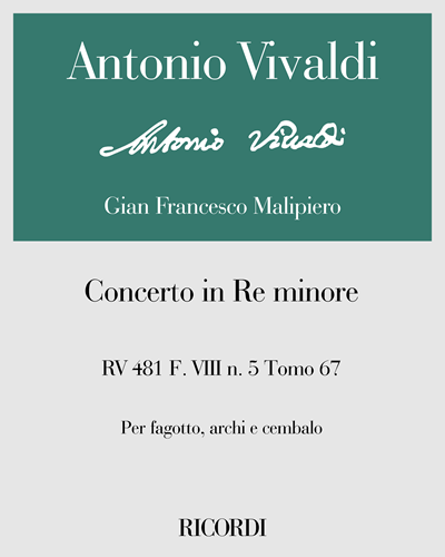 Concerto in Re minore RV 481 F. VIII n. 5 Tomo 67
