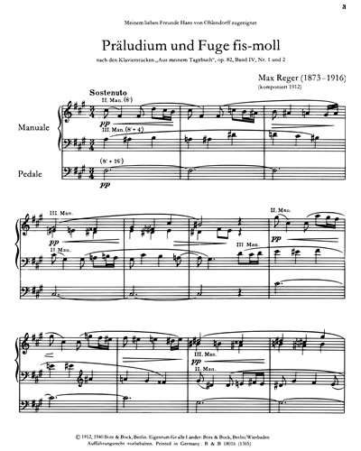 Prelude and Fugue in F sharp minor op. 82, Band IV Nr.1 und 2