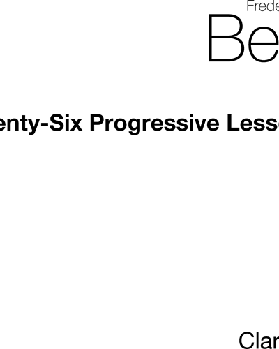 26 Progressive Lessons for Clarinet