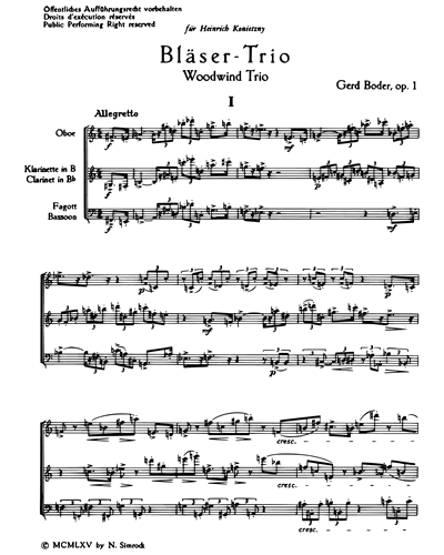 Woodwind Trio, op. 1